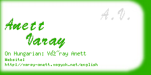 anett varay business card